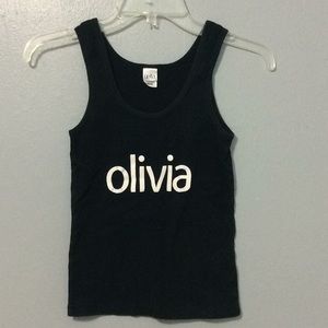 Olivia Girls Black Cotton Tank Top Sz M